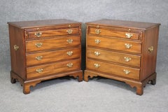 Pair Kittinger Mahogany Williamsburg Adaptation Bachelors Chests Nightstands