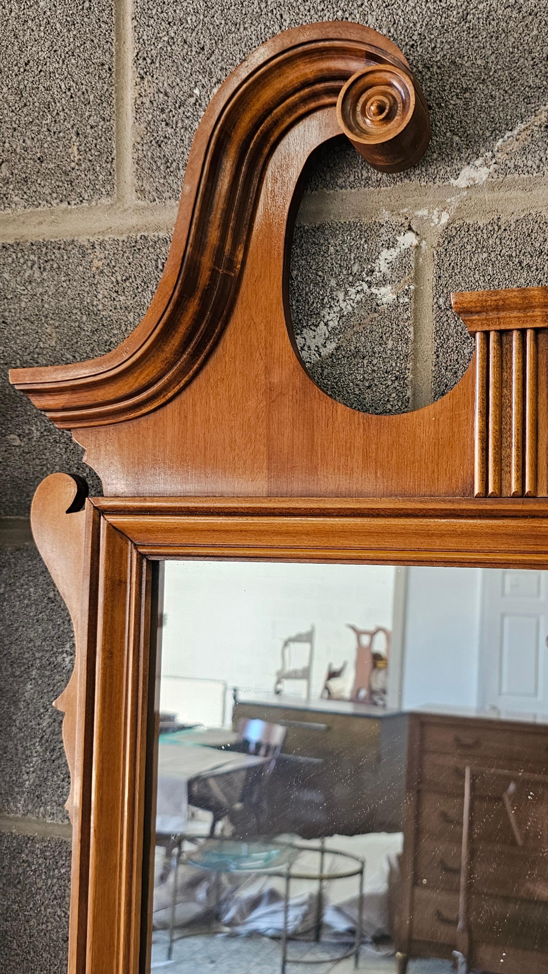 Pair Kling Factories Chippendale Maple Scroll Ears Wall Mirrors For Sale 3