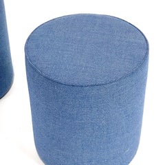 Pair KNOLL Unscripted Upholstered Swivel Stools Seat Cylinder by David Rockwell