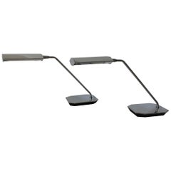 Pair of Koch & Lowy Chrome Swing Arm Adjustable Desk / Lamps