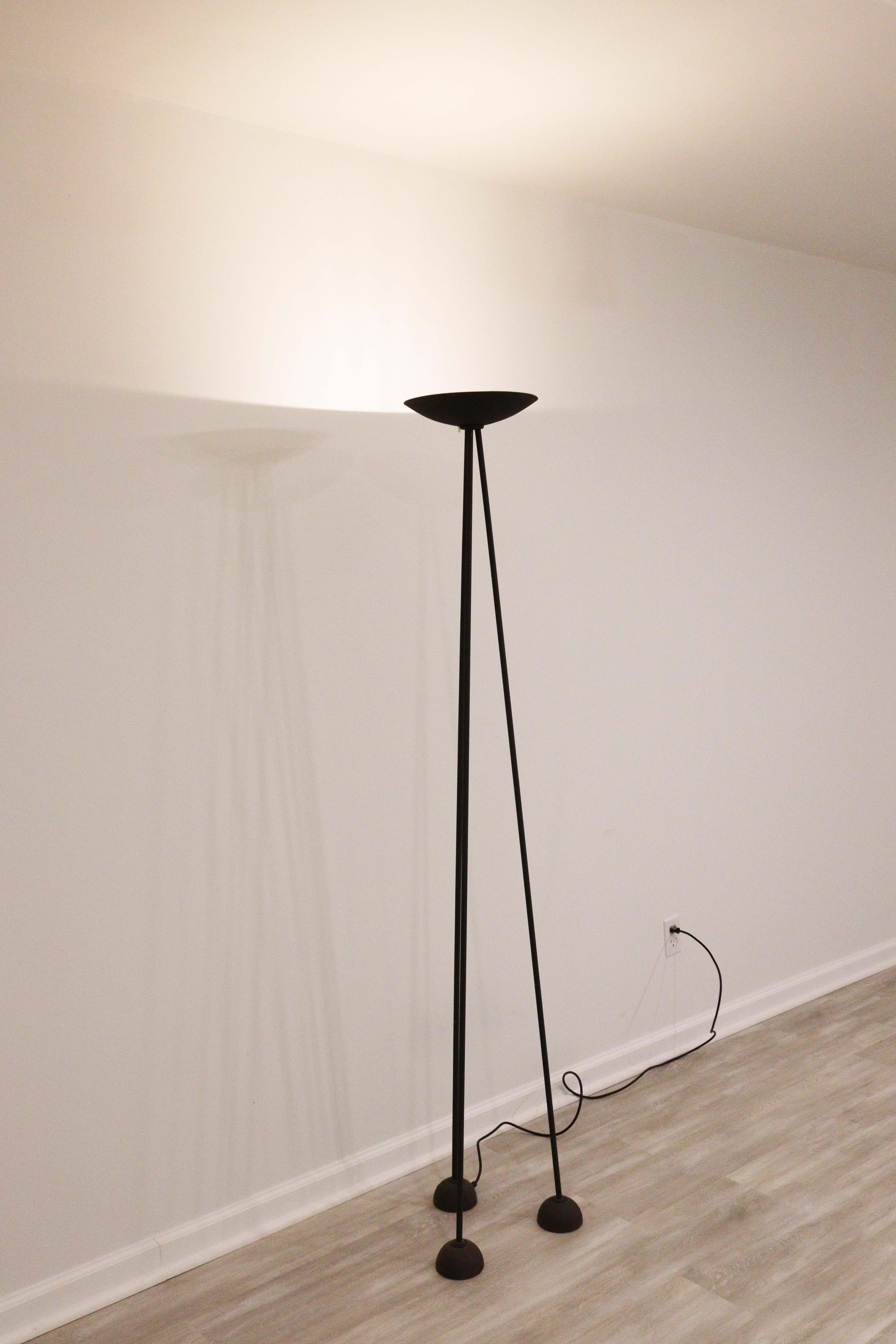 Pair Koch & Lowy Tripod Torchiere Floor Lamps Post Modern Contemporary 1980 3