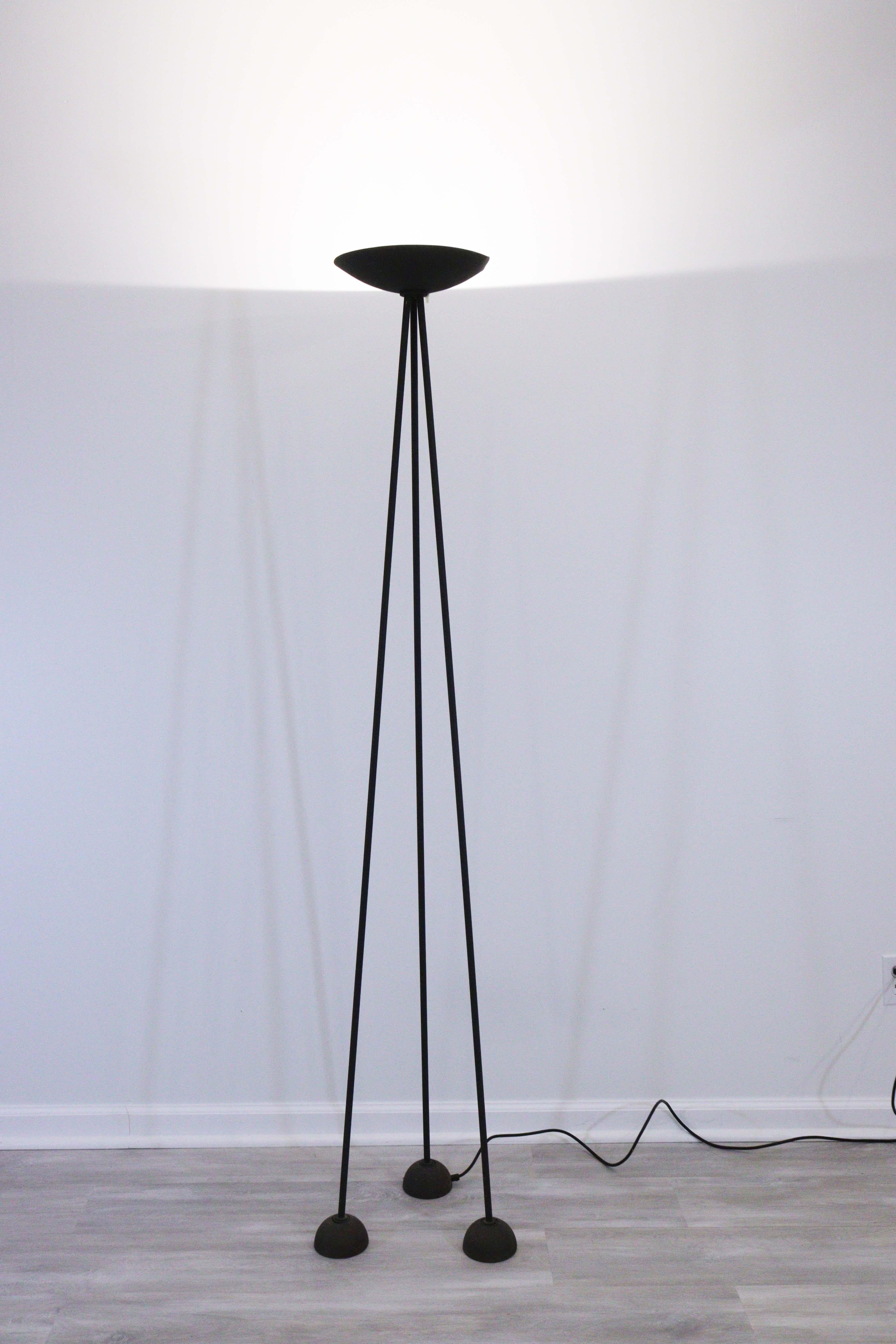 Pair Koch & Lowy Tripod Torchiere Floor Lamps Post Modern Contemporary 1980 4
