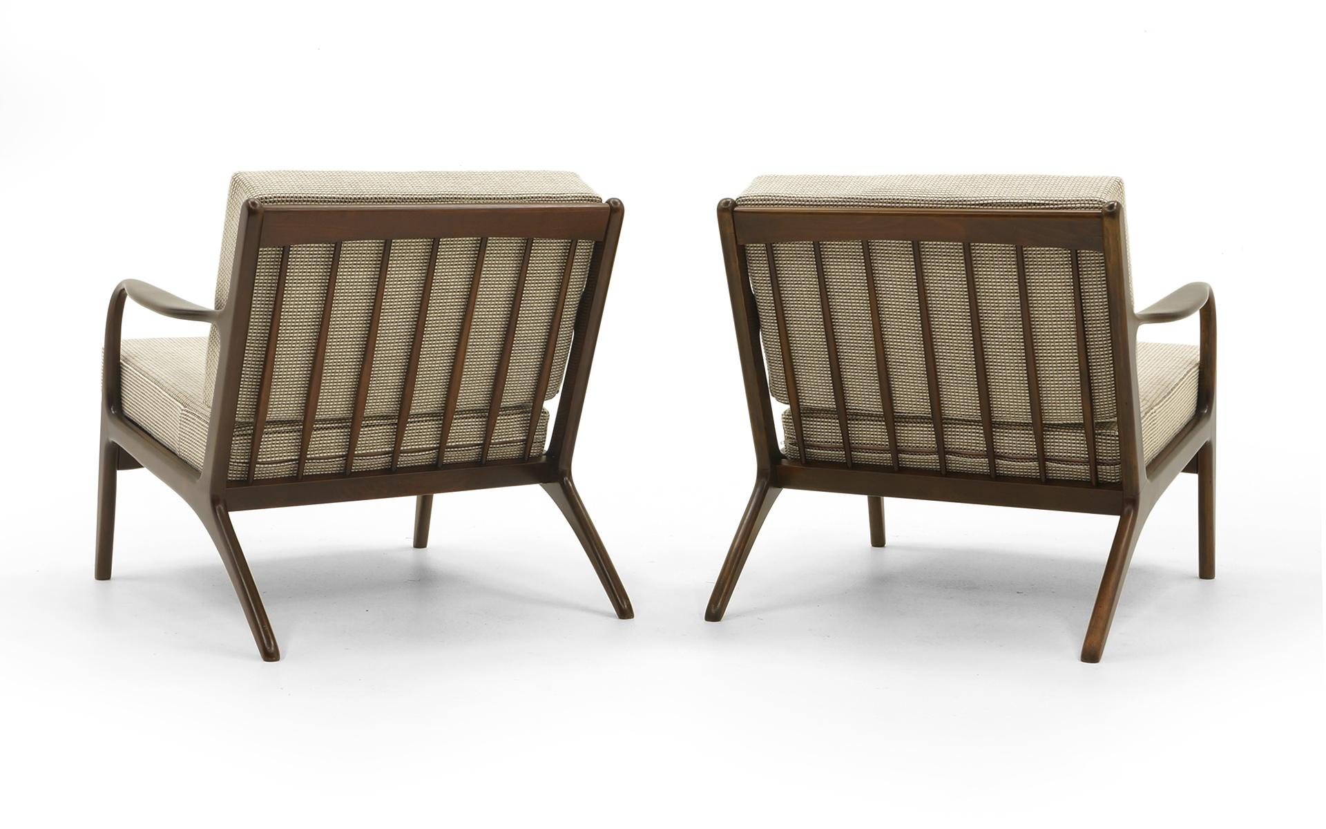 Upholstery Pair Kofod-Larsen Danish Modern Lounge Chairs, Restored. PRICE IS FOR THE PAIR.