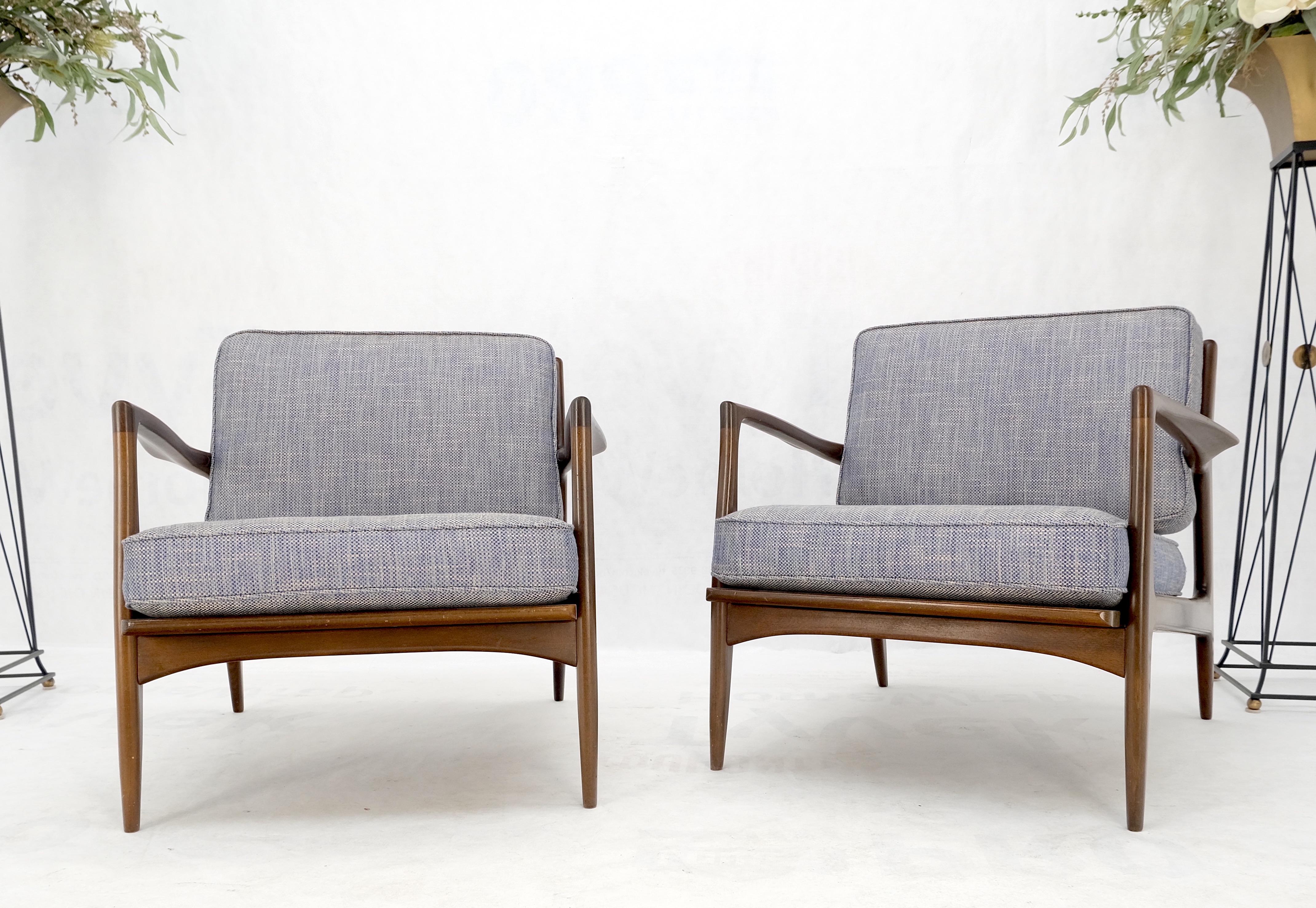 Pair Kofod Larsen Selig Danish Mid-Century Modern Lounge Chairs New Upholstery For Sale 2