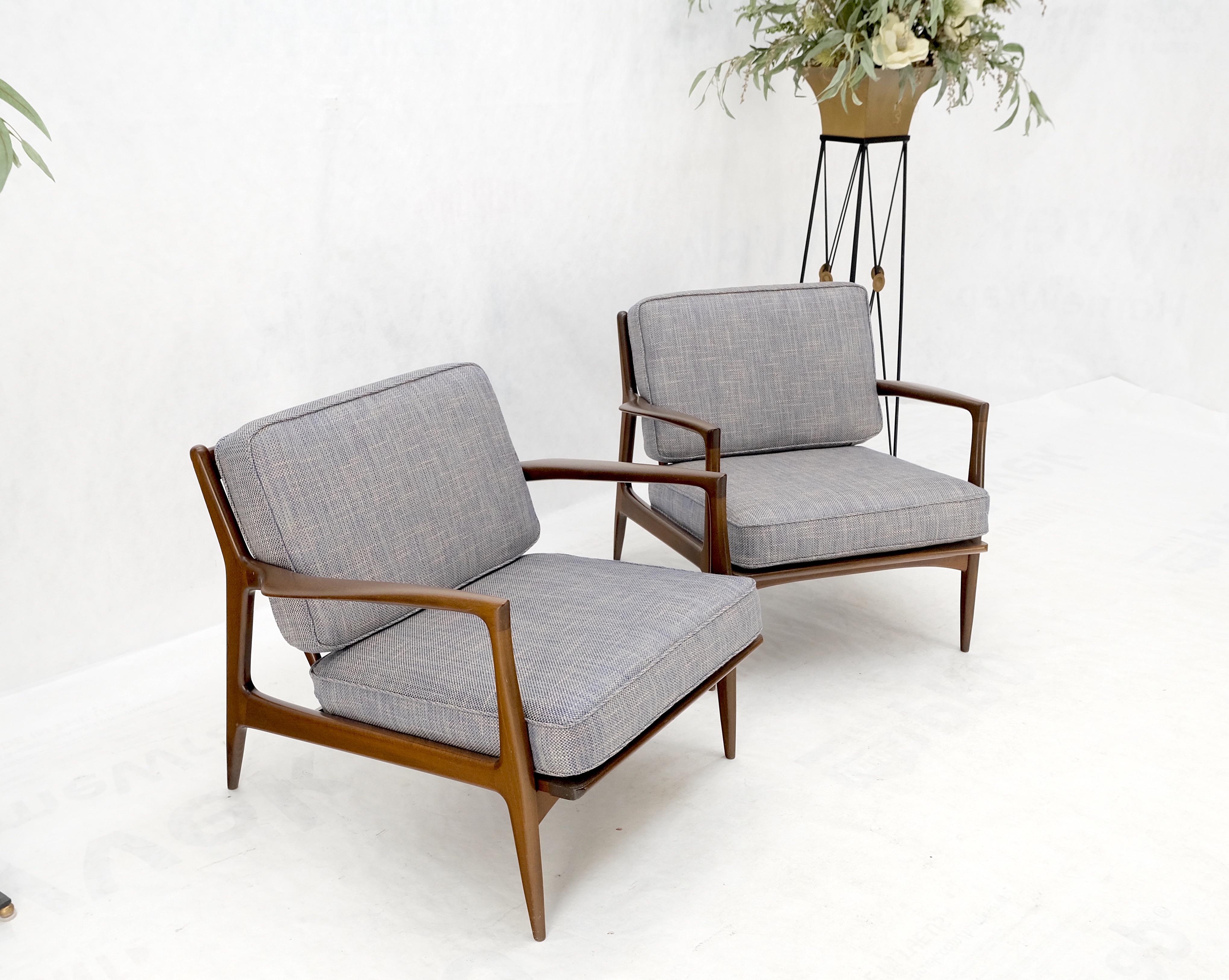 Pair Kofod Larsen Selig Danish Mid-Century Modern Lounge Chairs New Upholstery For Sale 4