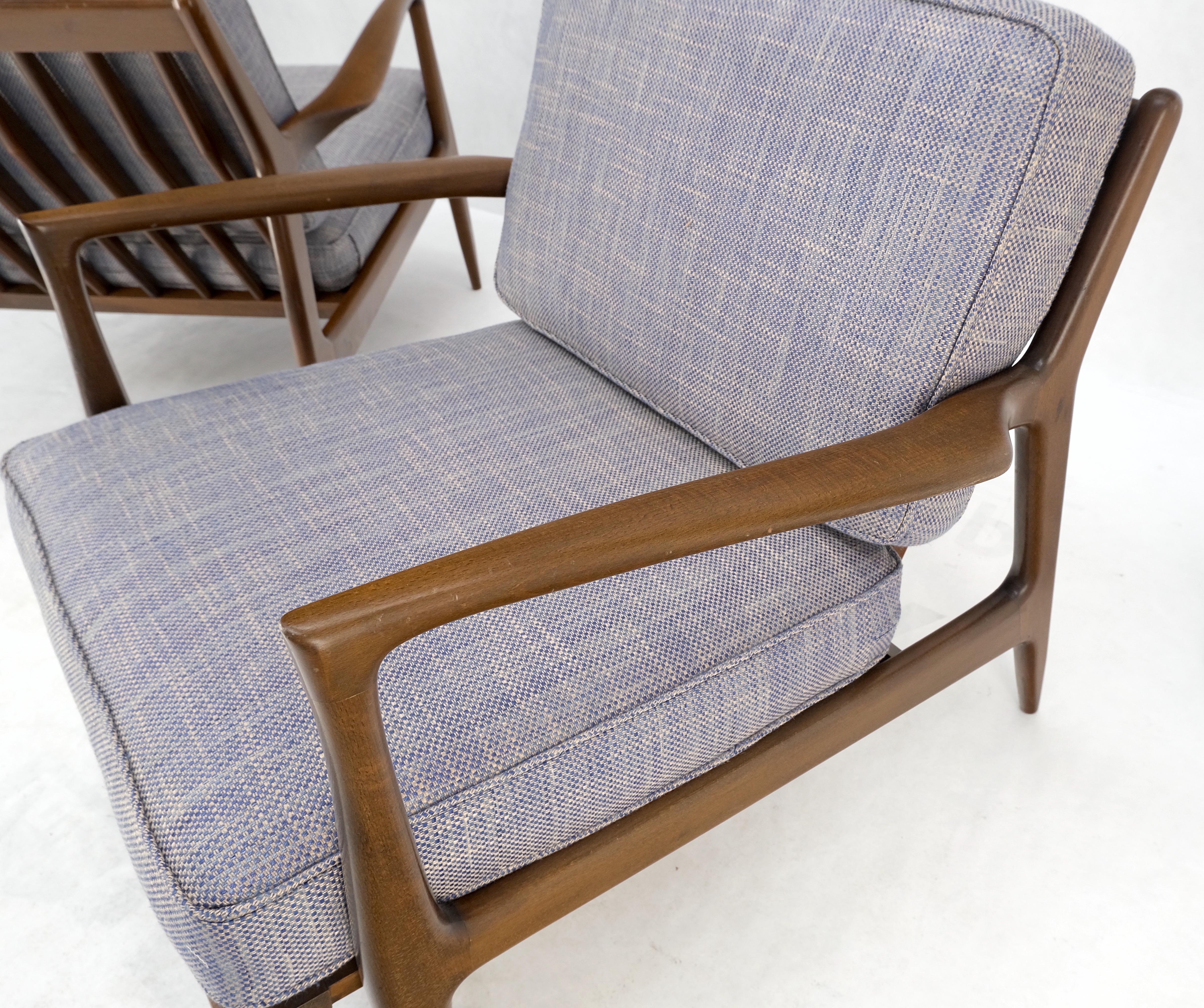 Pair Kofod Larsen Selig Danish Mid-Century Modern Lounge Chairs New Upholstery For Sale 5