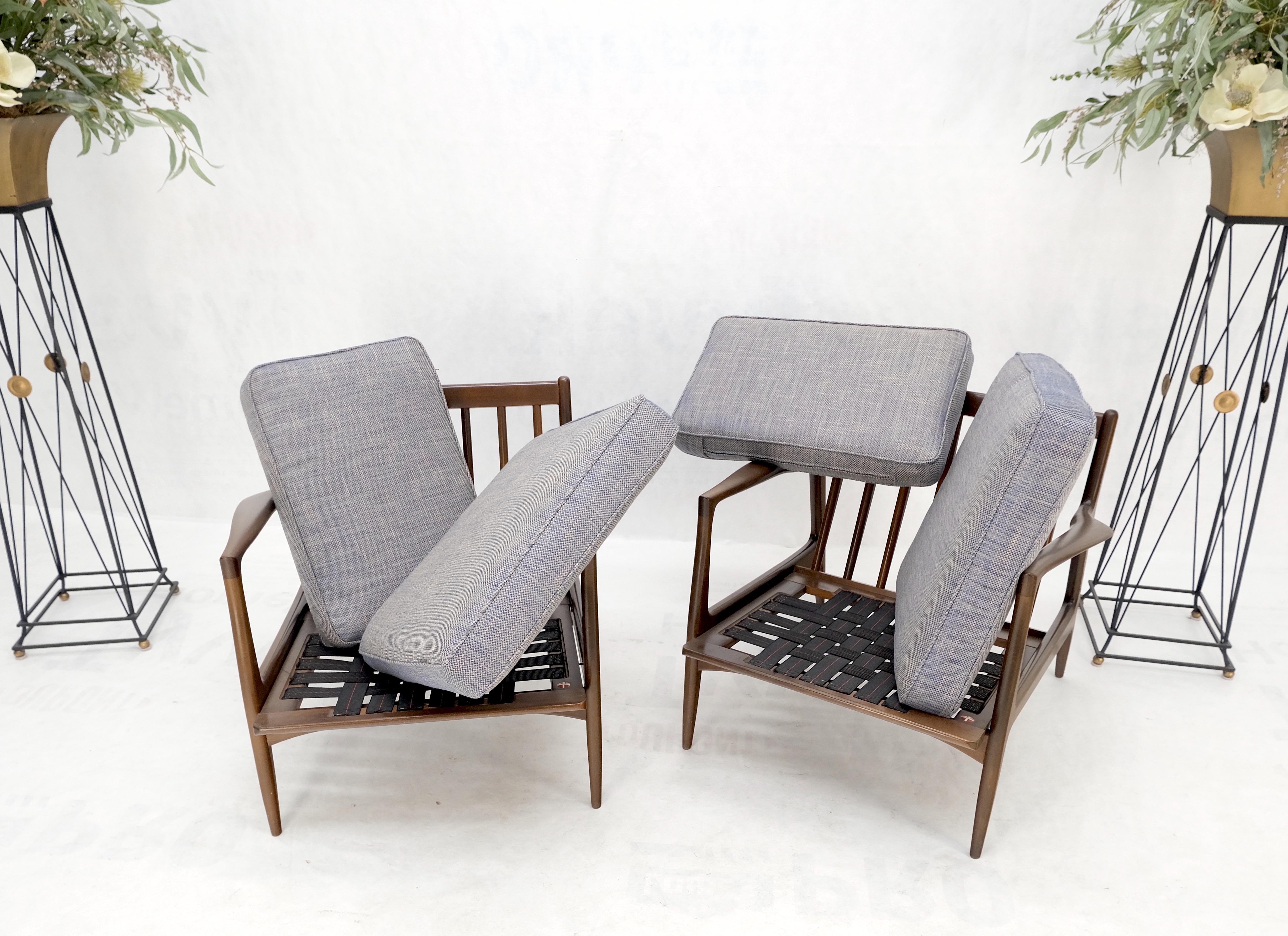 Pair Kofod Larsen Selig Danish Mid-Century Modern Lounge Chairs New Upholstery For Sale 6