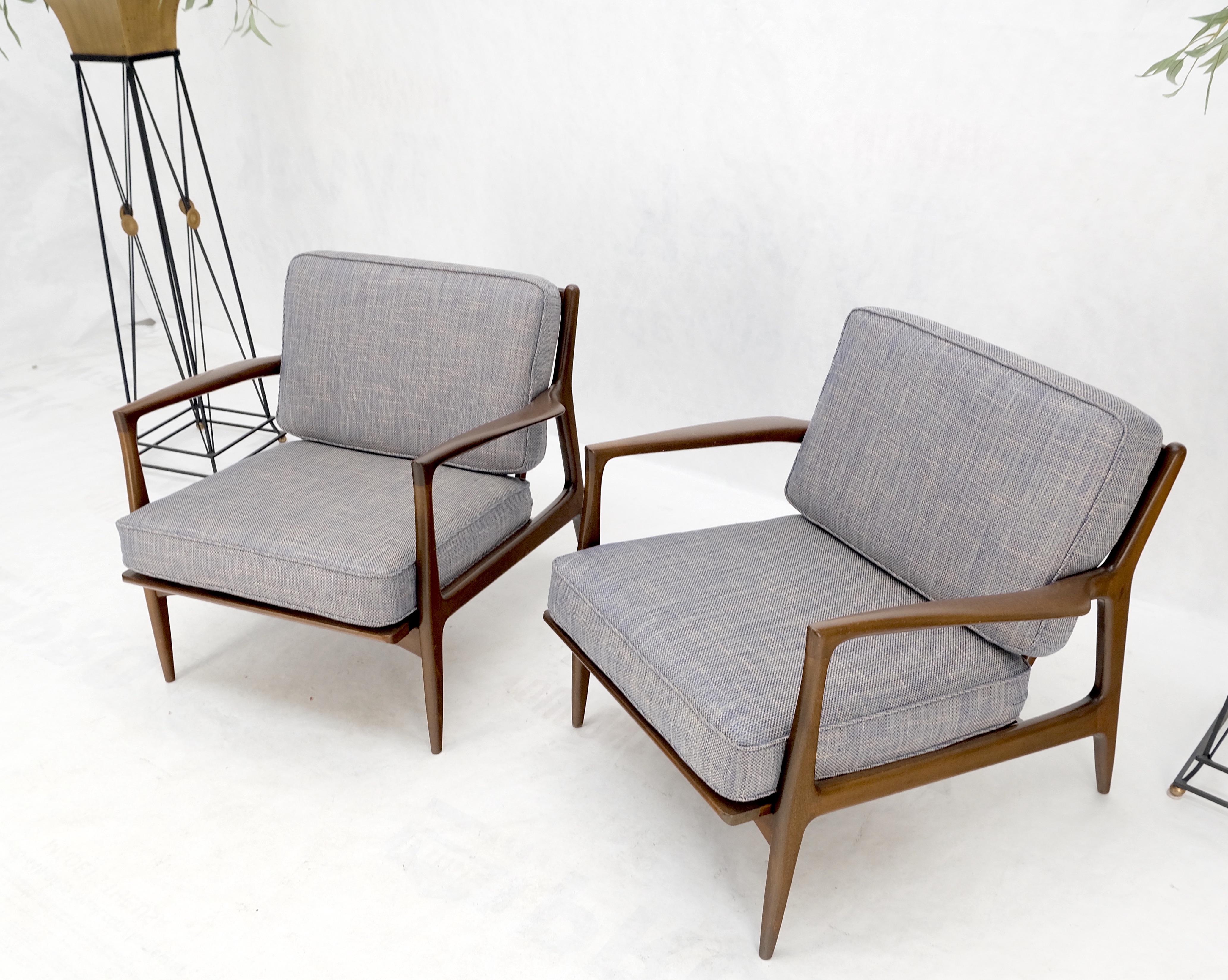 Pair Kofod Larsen Selig Danish Mid-Century Modern Lounge Chairs New Upholstery For Sale 8