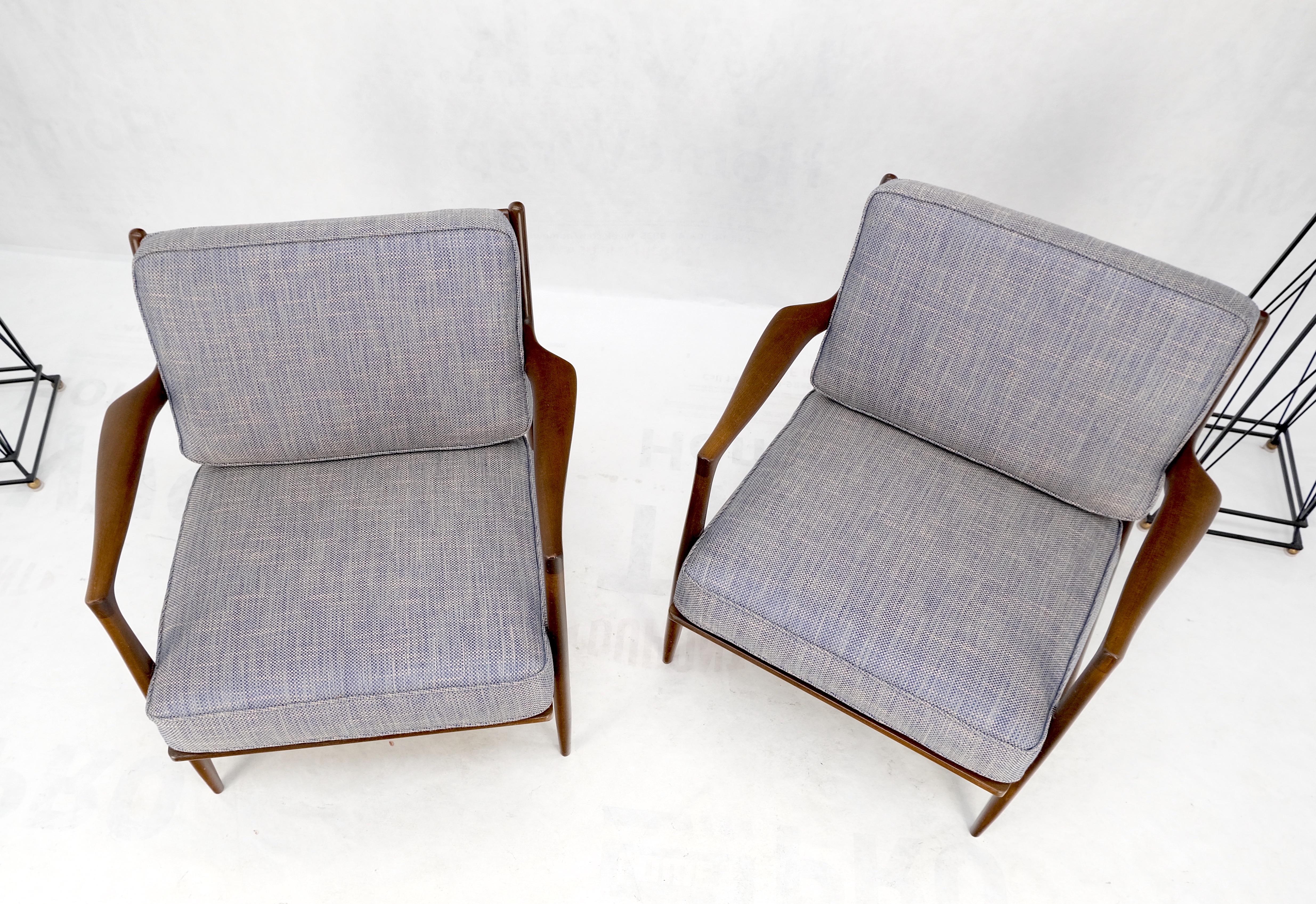 Pair Kofod Larsen Selig Danish Mid-Century Modern Lounge Chairs New Upholstery For Sale 1