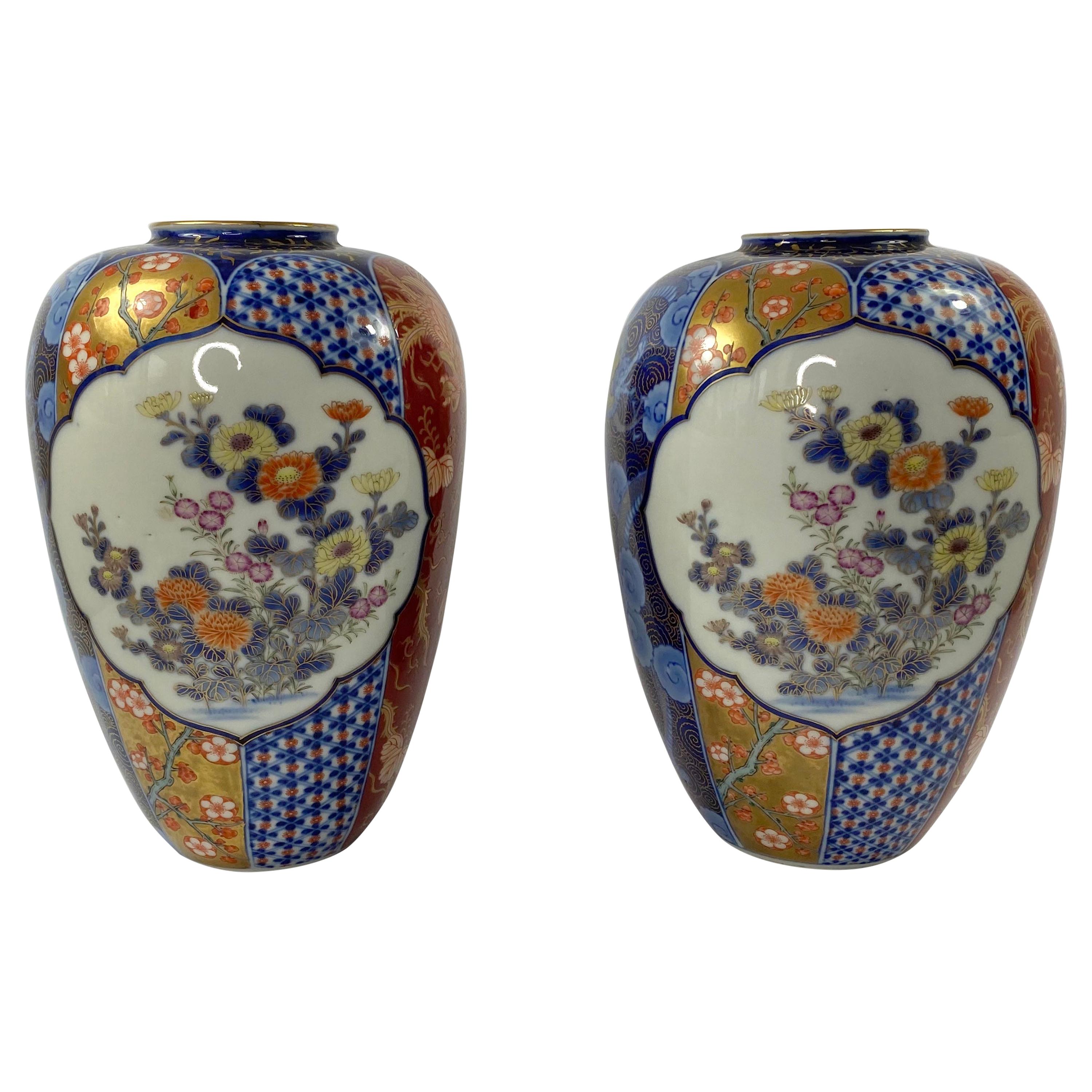 Pair of Koransha ‘Imari’ Porcelain Vases, c. 1890, Meiji Period