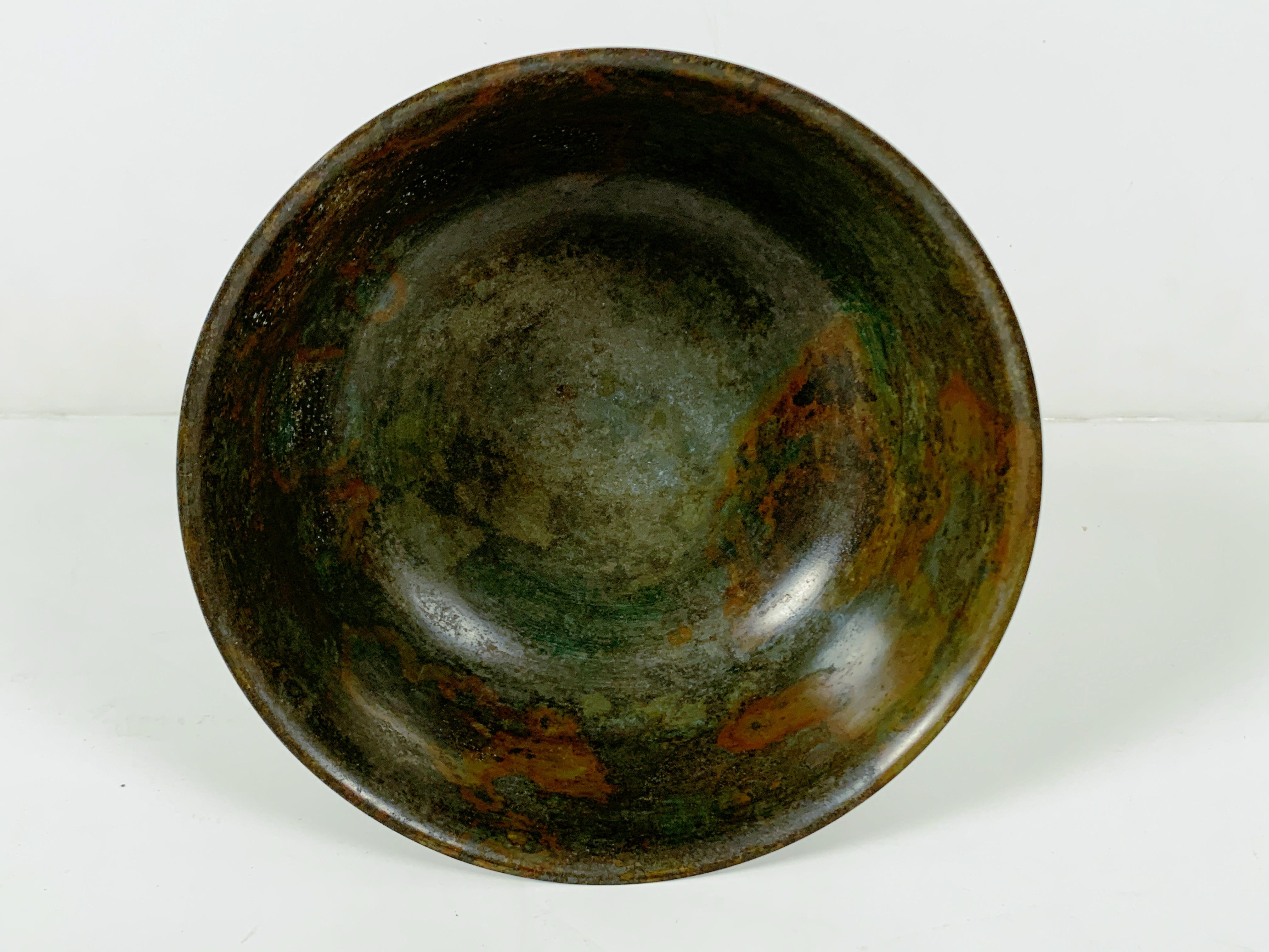 Pair of Korean Goryeo Dynasty Bronze Pedestal Bowls, 13th-15th Century, Korea For Sale 3