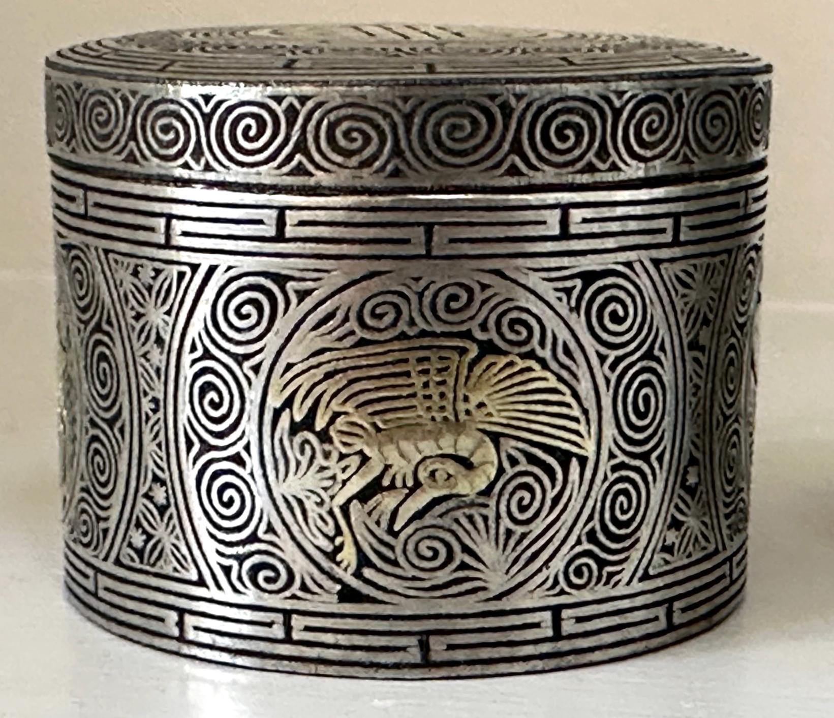 Pair Korean Iron Box with Silver Inlays Joseon Dynasty For Sale 8