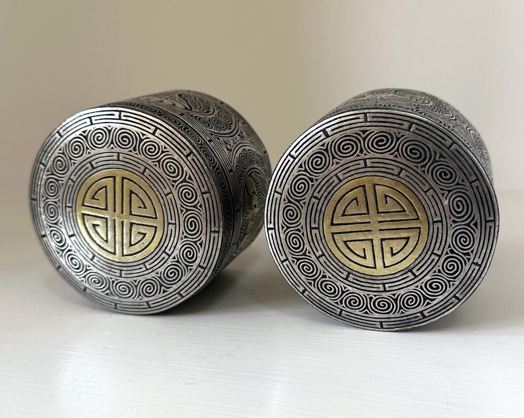 Pair Korean Iron Box with Silver Inlays Joseon Dynasty For Sale 3