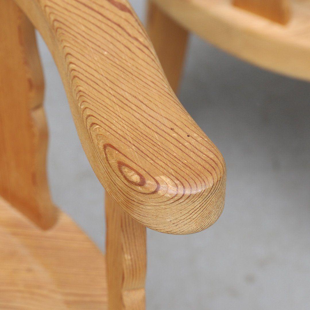 Pair Krogenäs Møbler of Norway Pine Armchairs with 3 Legs, ca. 1960 In Good Condition For Sale In Memphis, TN