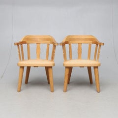 Pair Krogenäs Møbler of Norway Pine Armchairs with 4 Legs, ca. 1960