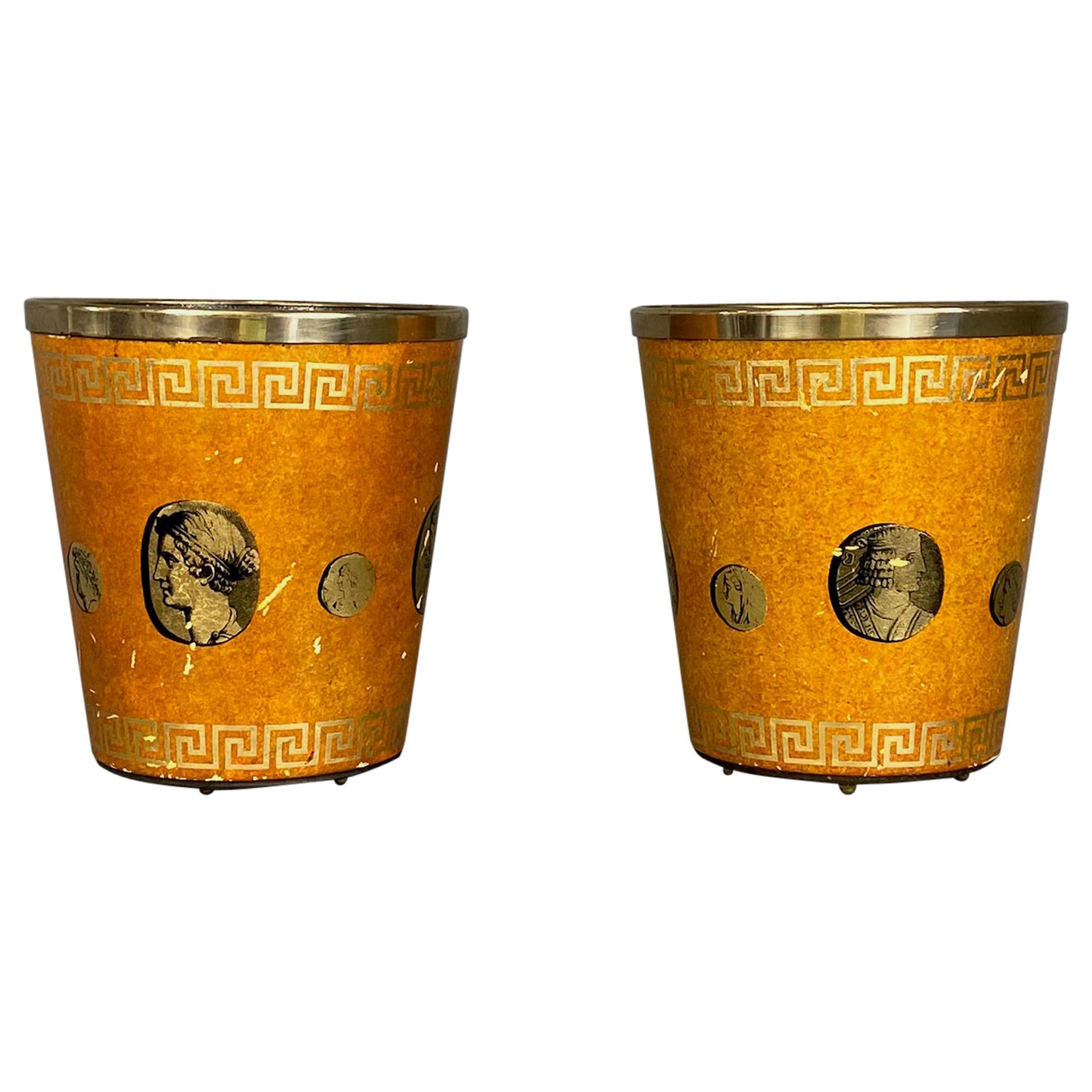 Pair of Lacquer Vase Holder by Piero Fornasetti Milano Signed