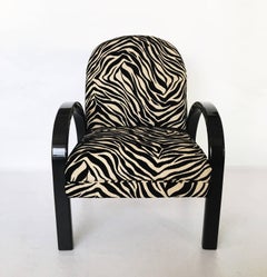 Pair of Lacquered Art Deco Armchairs in Zebra, 1940s