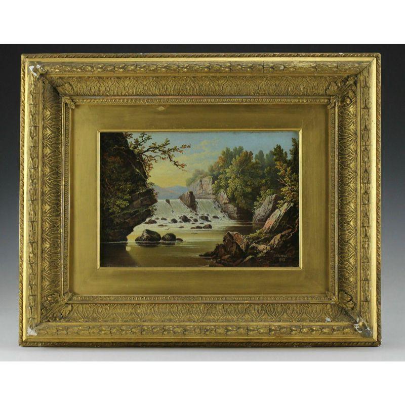 19th Century Pair Landscapes Oil Paintings - Thomas Burras from Leeds British Artist, c1882 For Sale