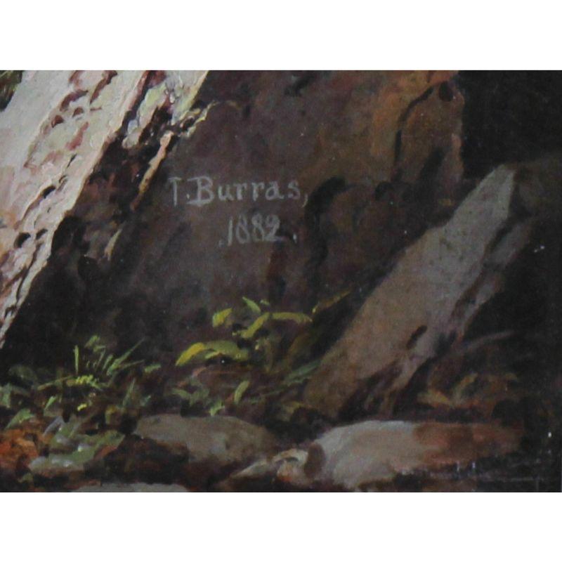 Pair Landscapes Oil Paintings - Thomas Burras from Leeds British Artist, c1882 For Sale 2