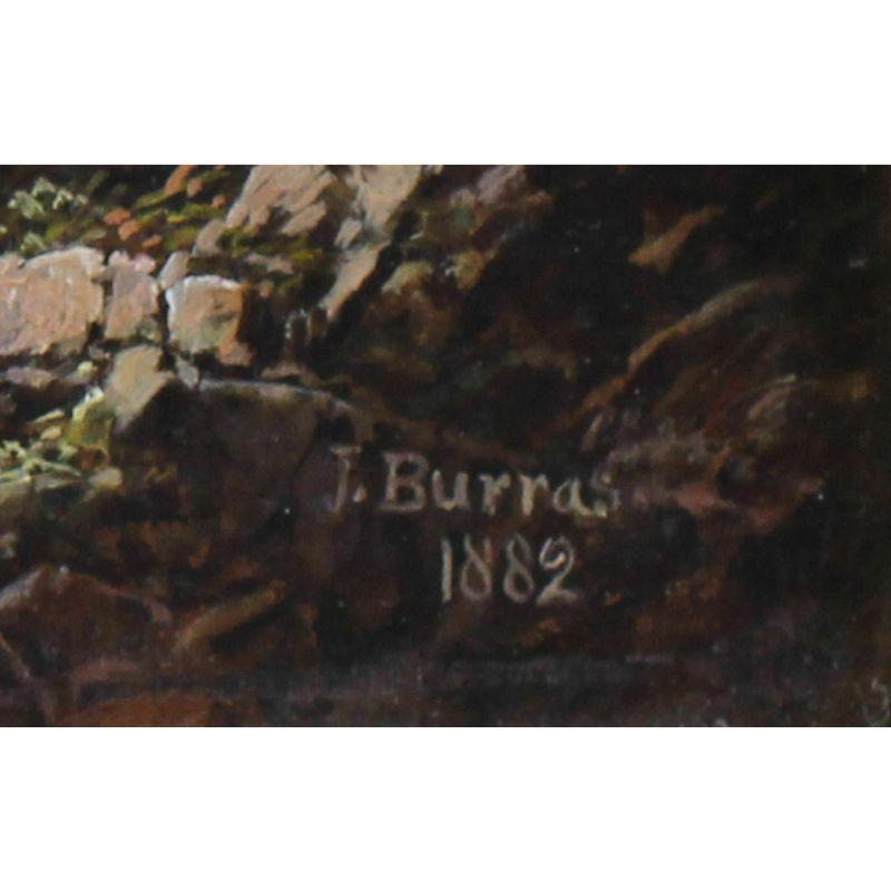 Pair Landscapes Oil Paintings - Thomas Burras from Leeds British Artist, c1882 For Sale 3