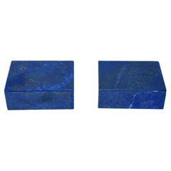 Paire de boîtes lapis-lazuli 