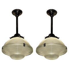 Paar großer 14"-Holophane-Schirm, Preis pro Paar