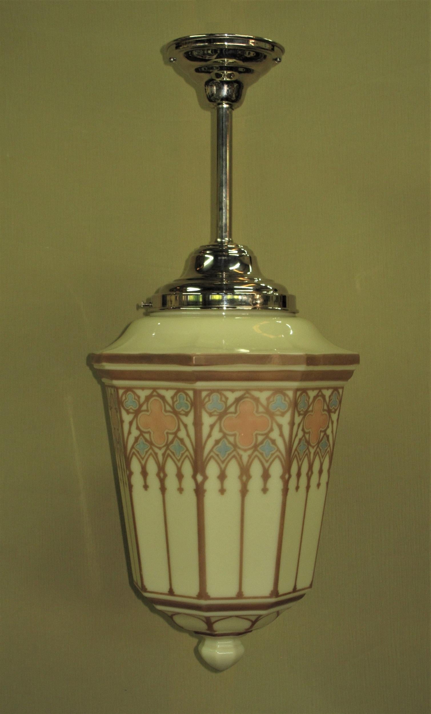 Art Deco SINGLE ONLY Large 1920s 30s Church Fixtures on Nickel Fitters