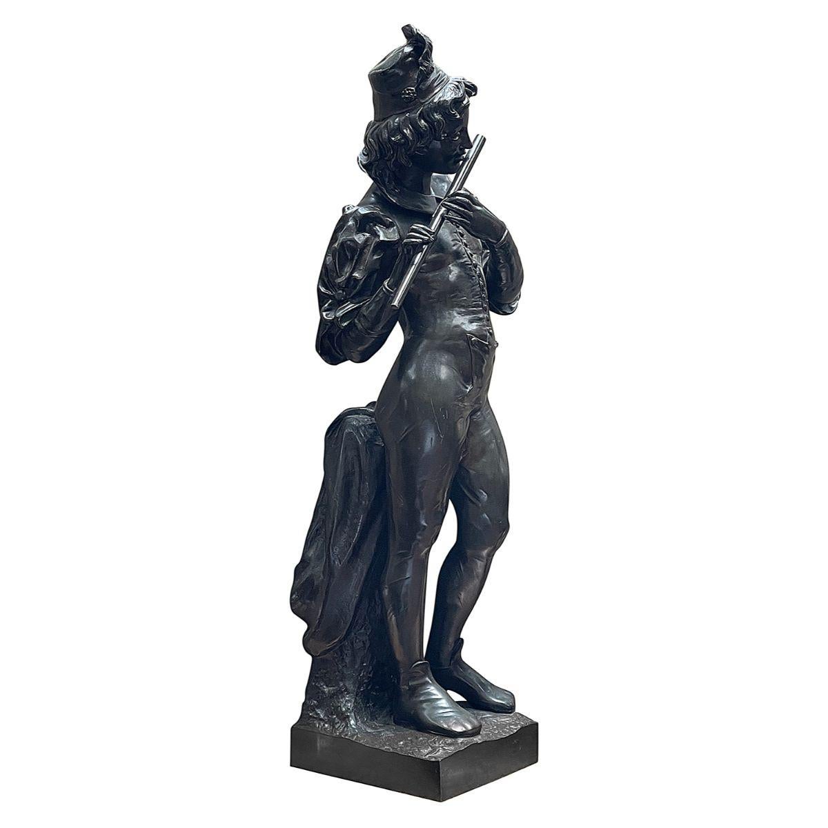 Coppia di grandi musicisti veneziani in bronzo del XIX secolo, circa 1860 In condizioni buone in vendita a Brighton, Sussex