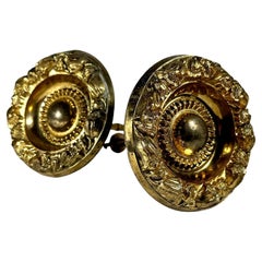 Coppia di grandi cravatte per tende in ottone dell'Impero Federale Americano del XIX secolo.