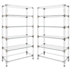 Coppia di grandi cassettiere in acrilico nello stile di Charles Hollis Jones. U.S.A. Anni '70