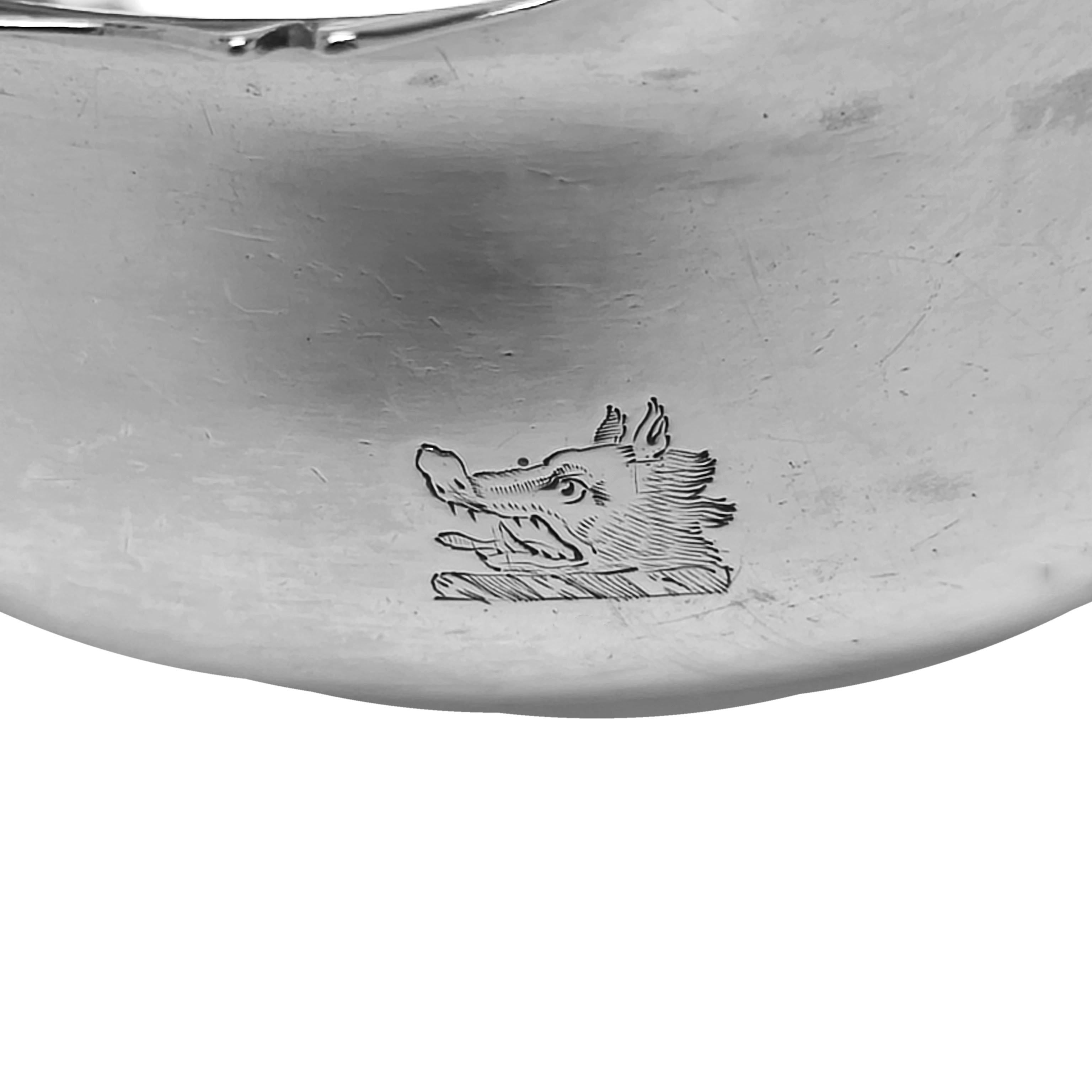 18th Century Pair Large Antique Irish Georgian Silver Sauce Boats / Gravy Jugs Dublin c. 1750 For Sale