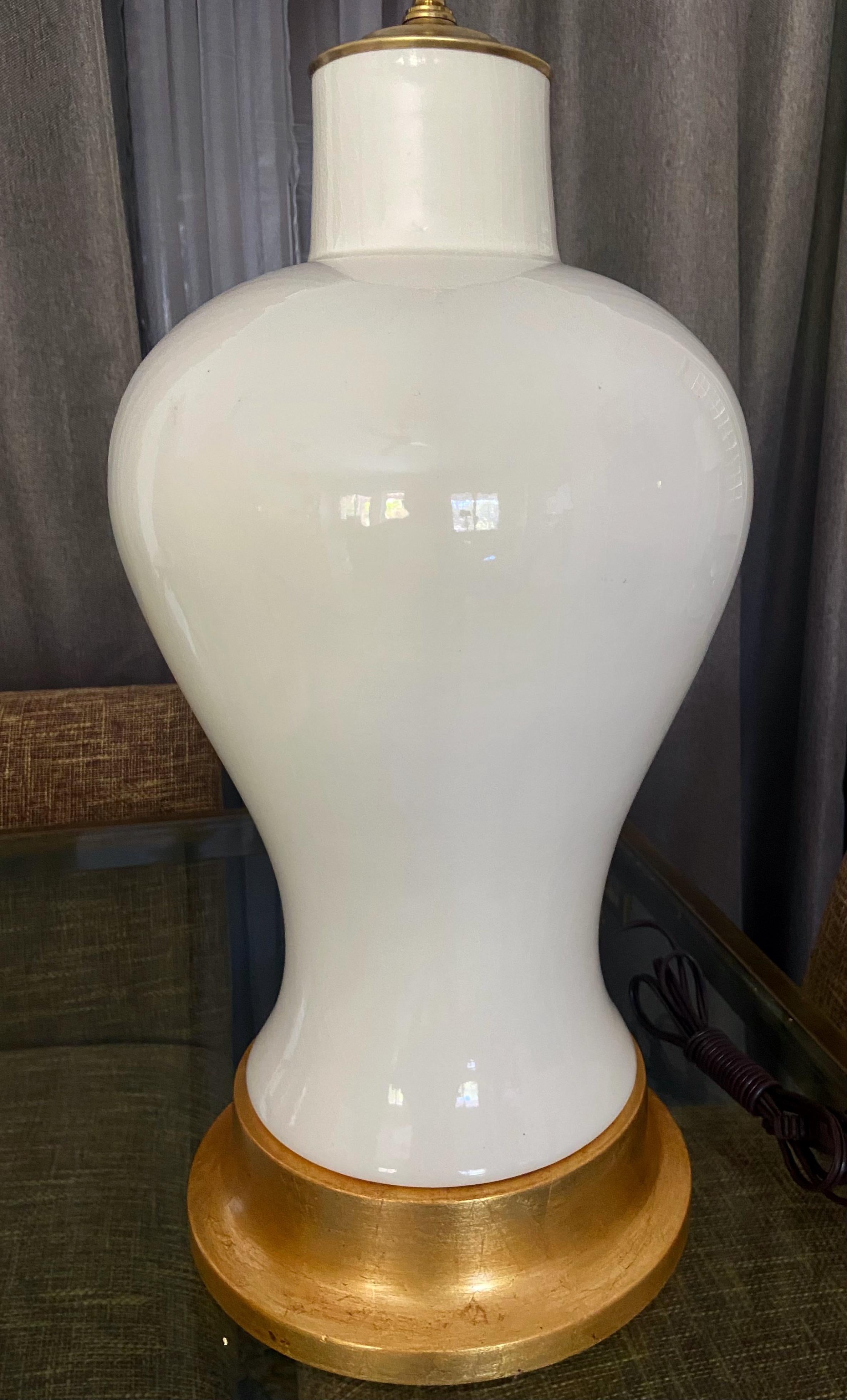 Pair Large Blanc De Shine Porcelain Table Lamps For Sale 7
