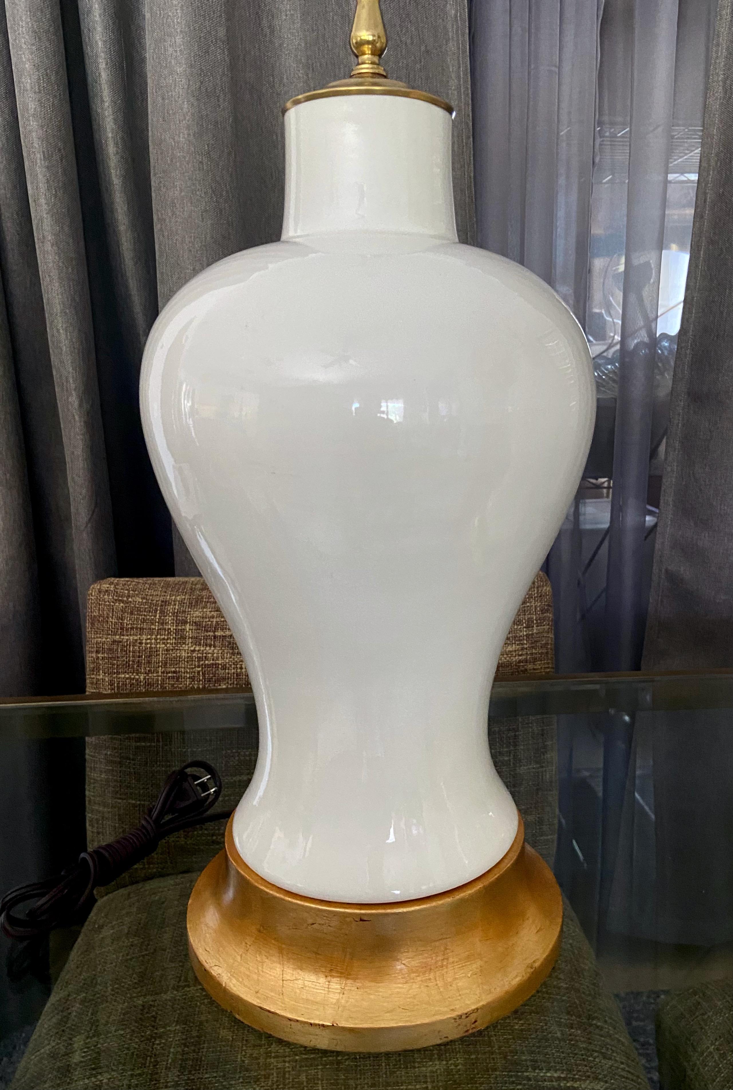 Pair Large Blanc De Shine Porcelain Table Lamps For Sale 3