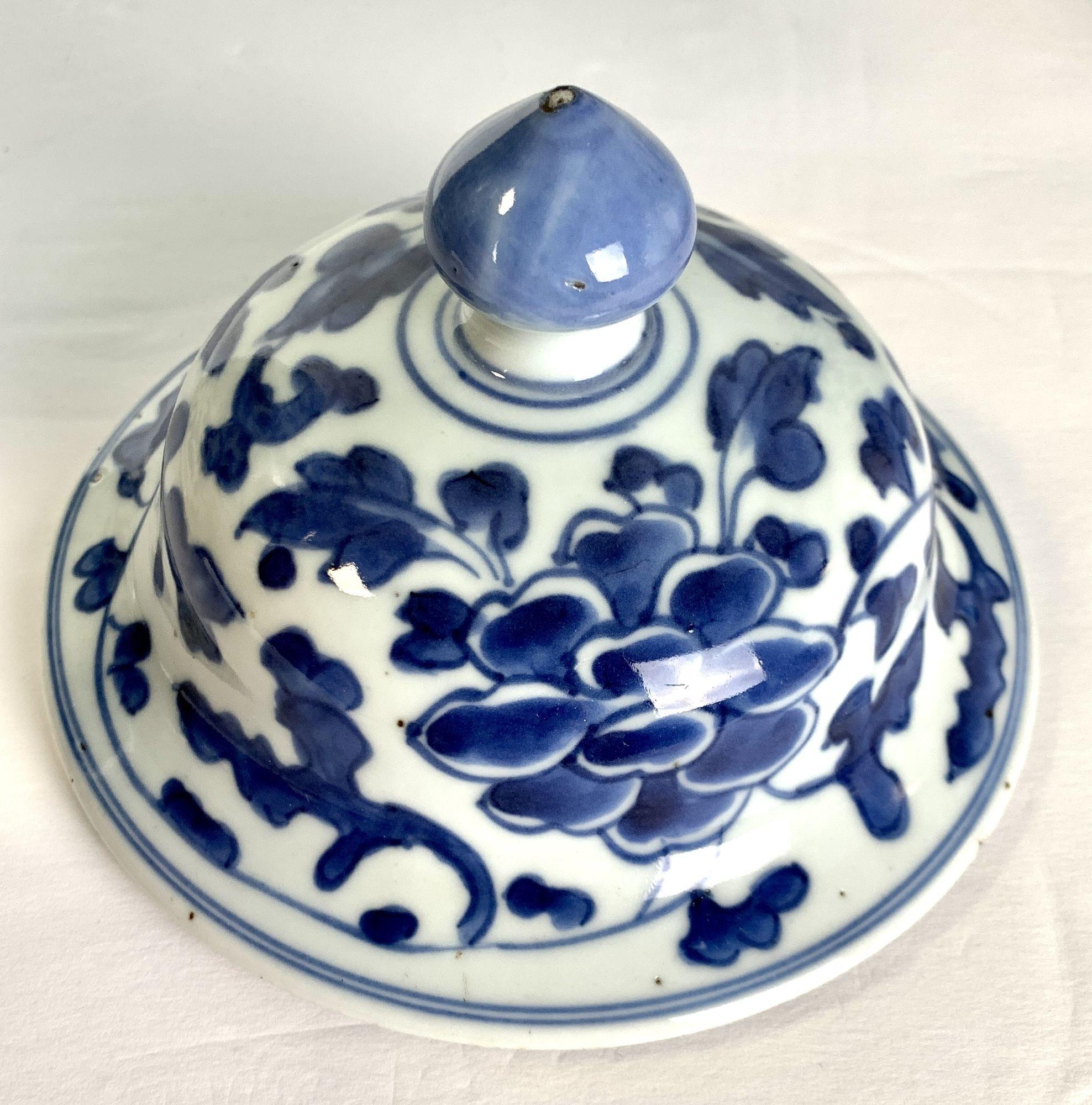 Pair Large Blue and White Chinese Porcelain Jars Hand Painted Kangxi Era C-1700 5
