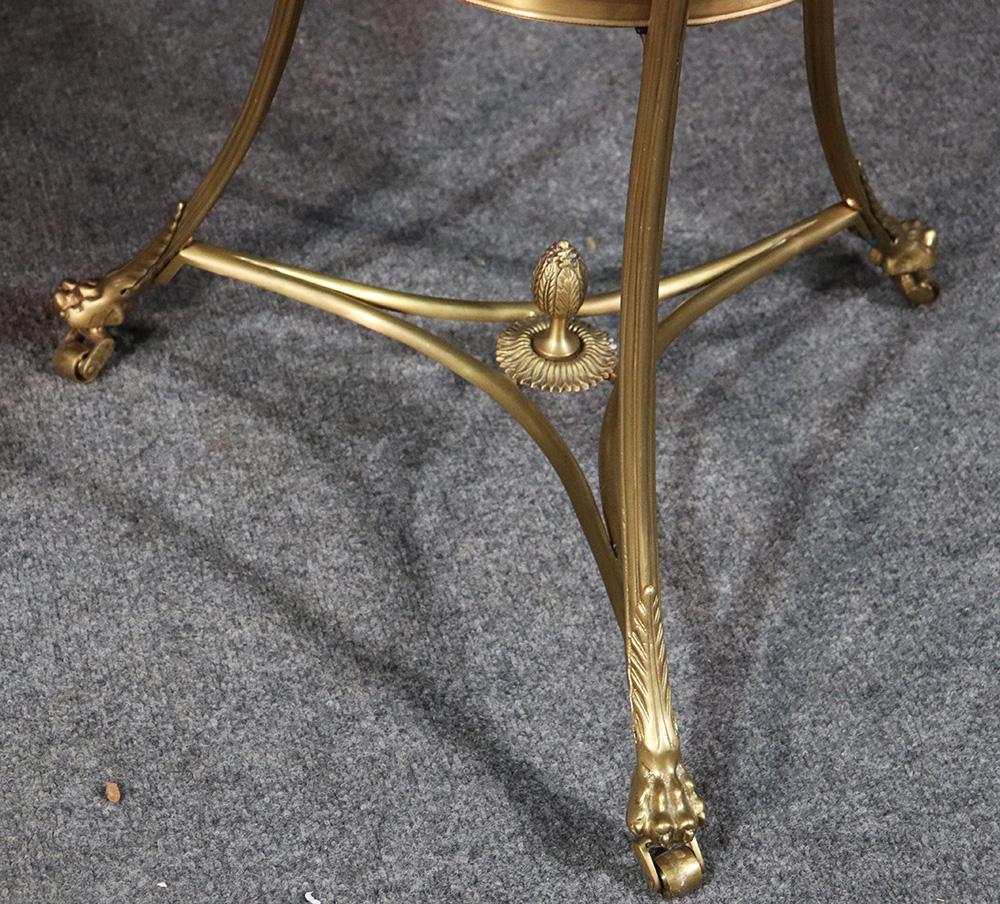 Pair Large Bronze & Black Marble Maison Jansen Gueridon End Tables. circa 1950 In Good Condition In Swedesboro, NJ