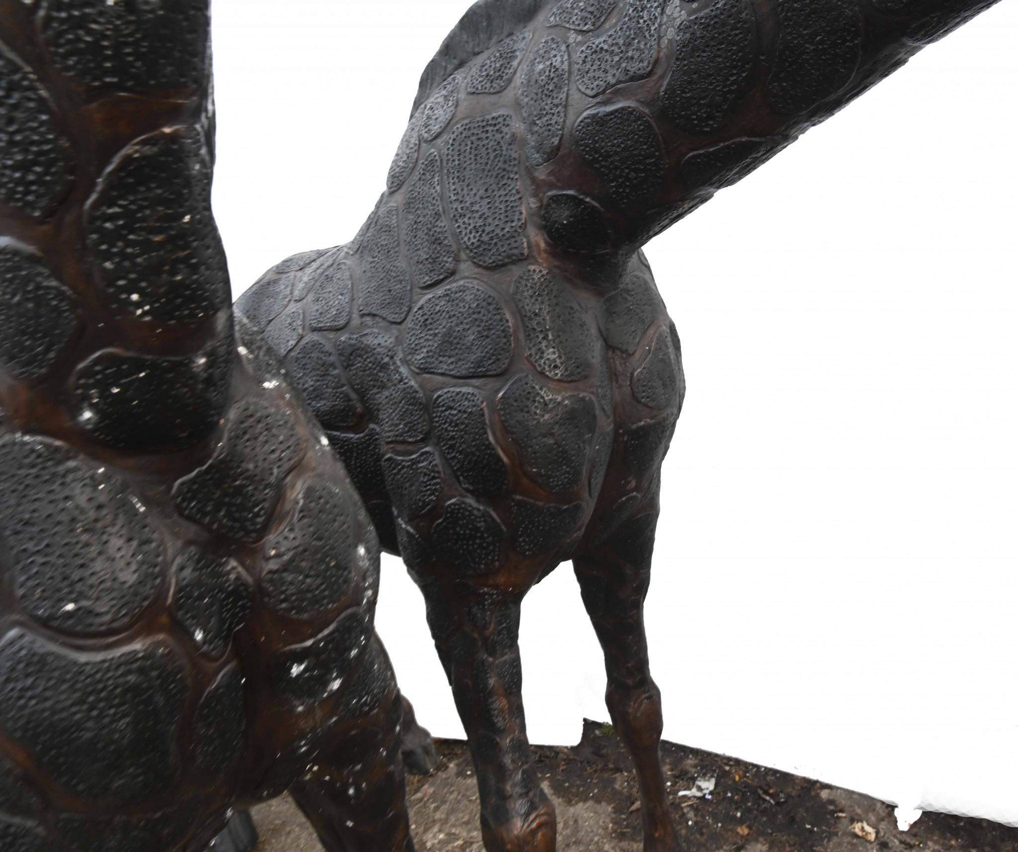 Bronze Paire de grandes statues de girafe en bronze - 226 cm en vente