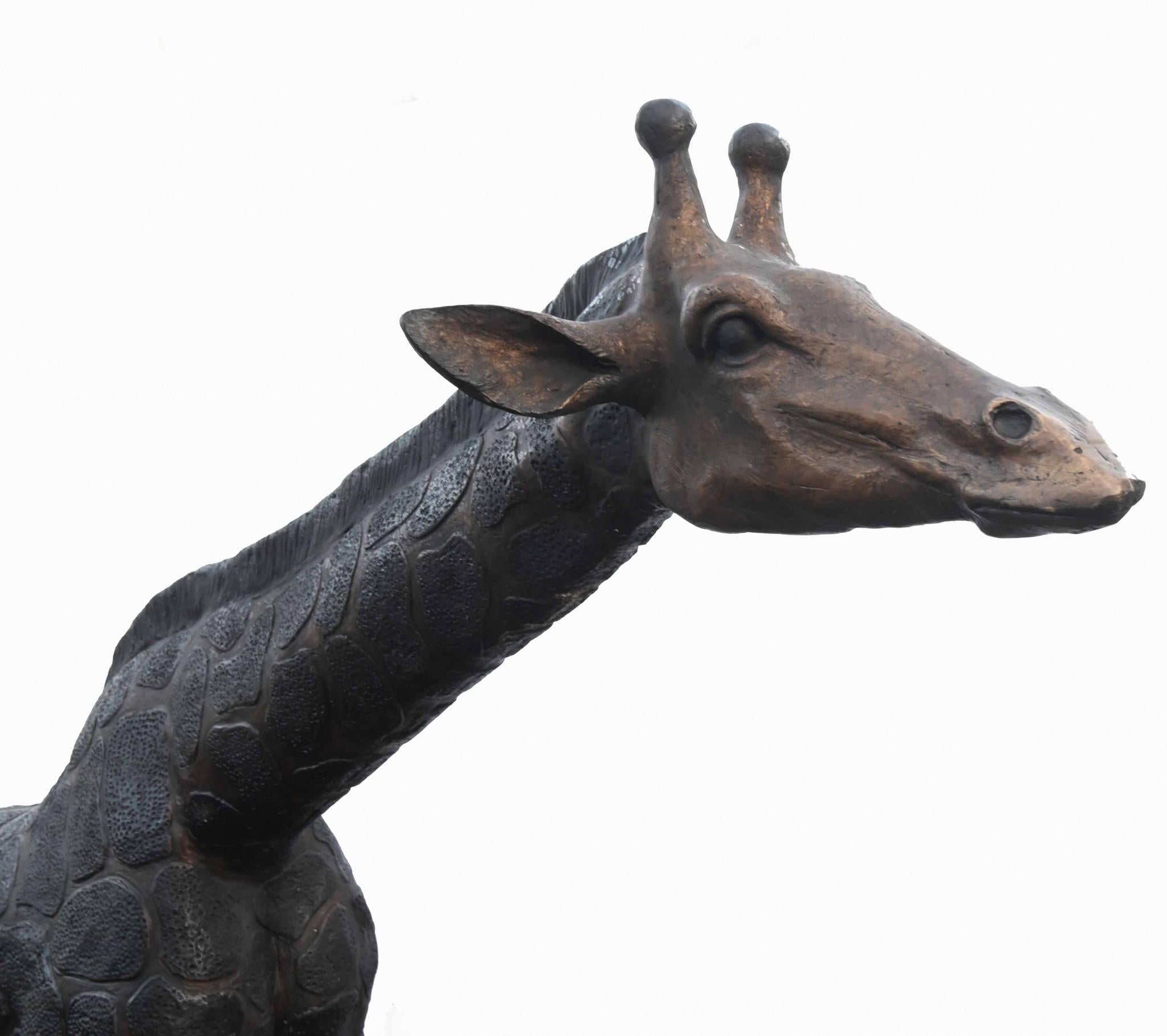 Paire de grandes statues de girafe en bronze - 226 cm en vente 2