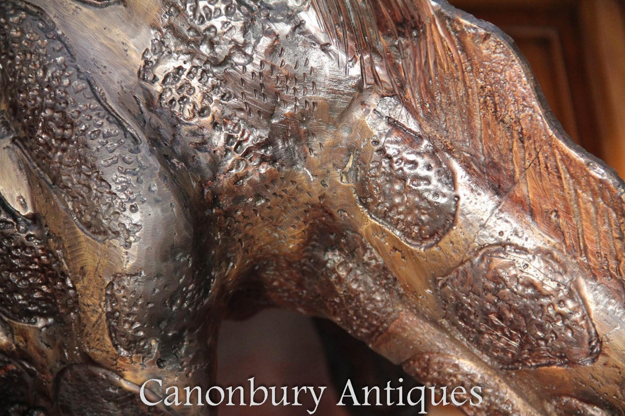 Pair Large Bronze Giraffes - Animal Statues Garden Casting 10