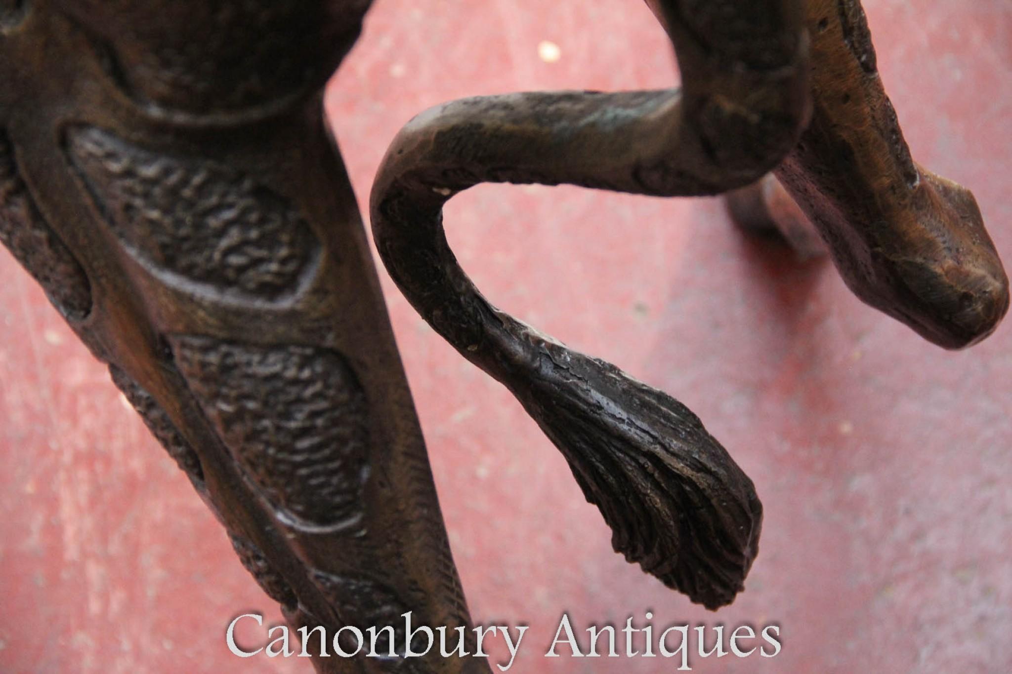 Pair Large Bronze Giraffes - Animal Statues Garden Casting 16