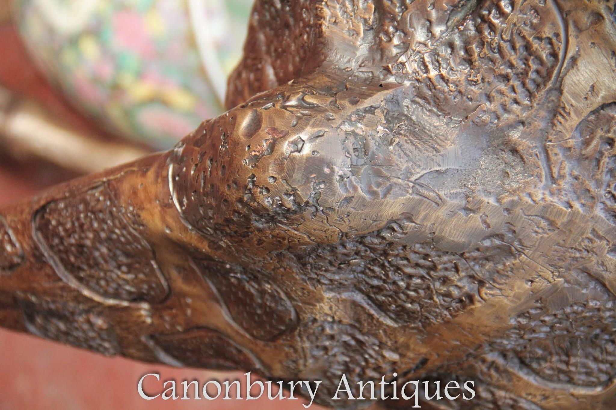 Pair Large Bronze Giraffes - Animal Statues Garden Casting 3