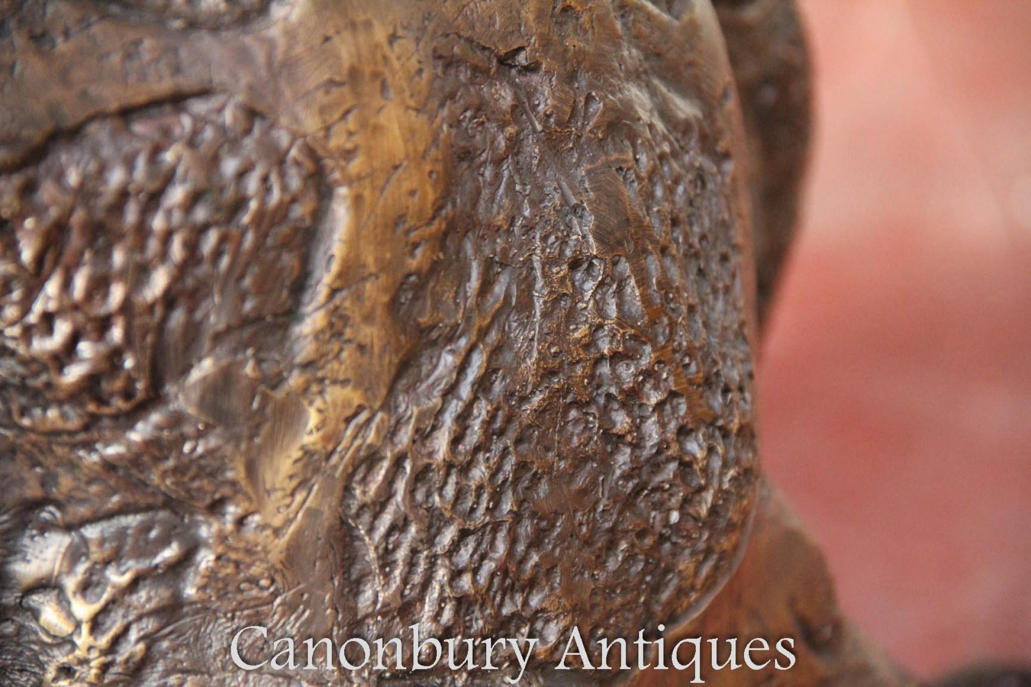 Pair Large Bronze Giraffes - Animal Statues Garden Casting 5