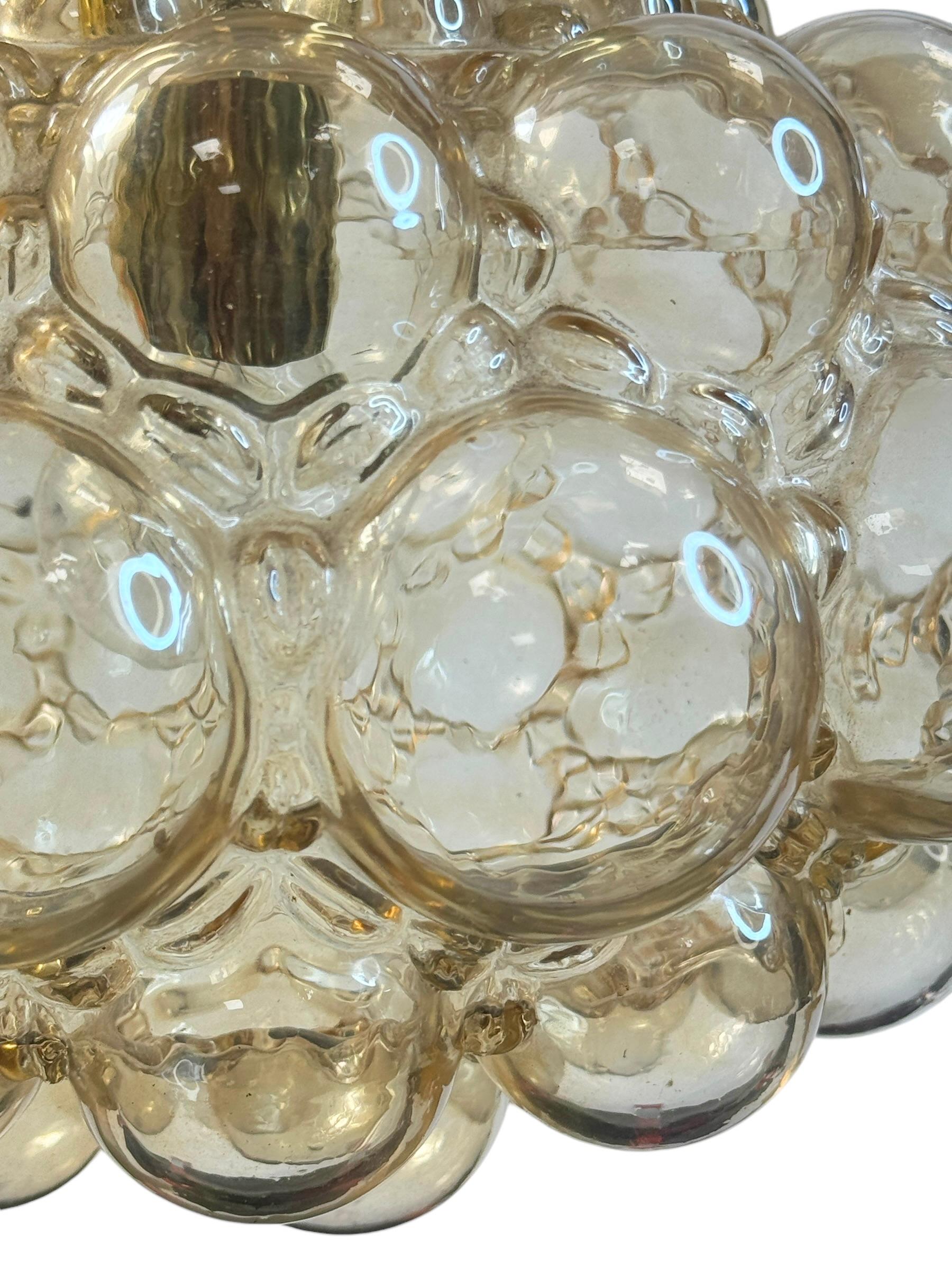 Pair Large Bubble Glass Pendelleuchten von Helena Tynell, Limburg, Deutschland 1960s im Angebot 4