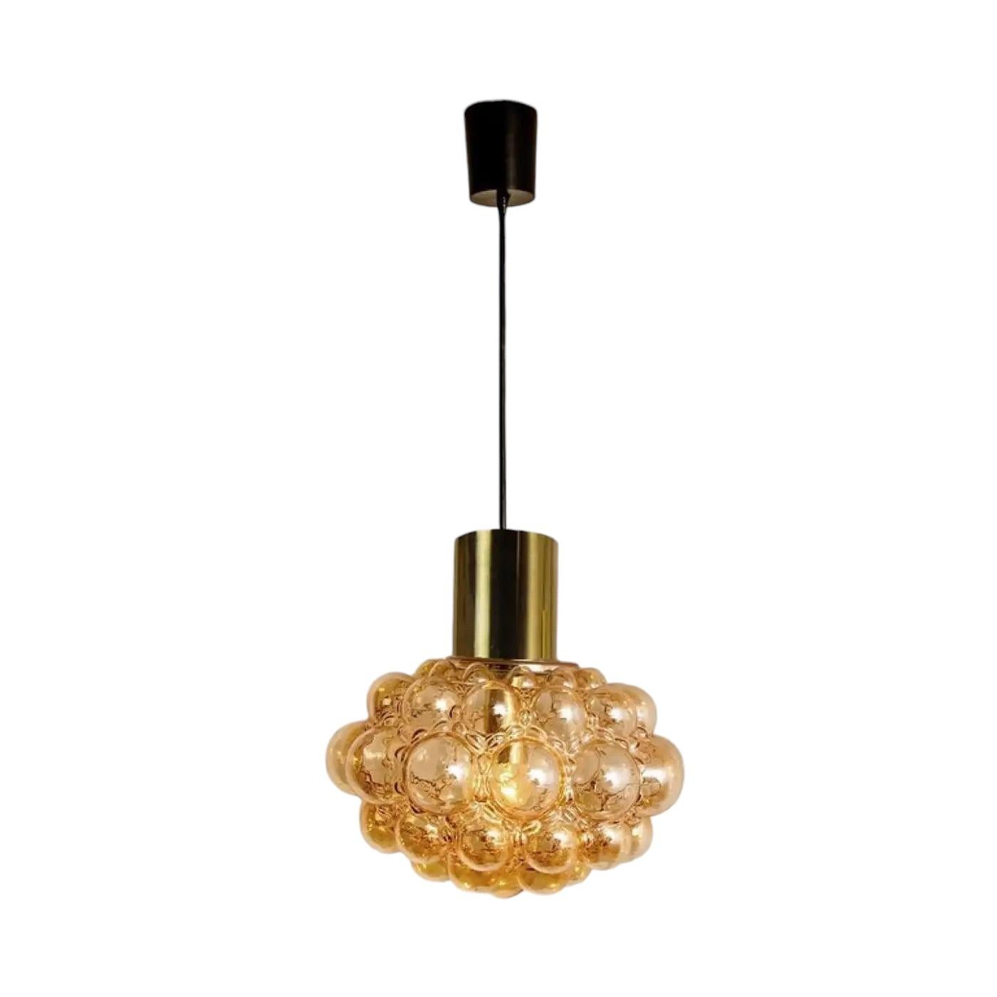 Pair Large Bubble Glass Pendelleuchten von Helena Tynell, Limburg, Deutschland 1960s im Angebot 7