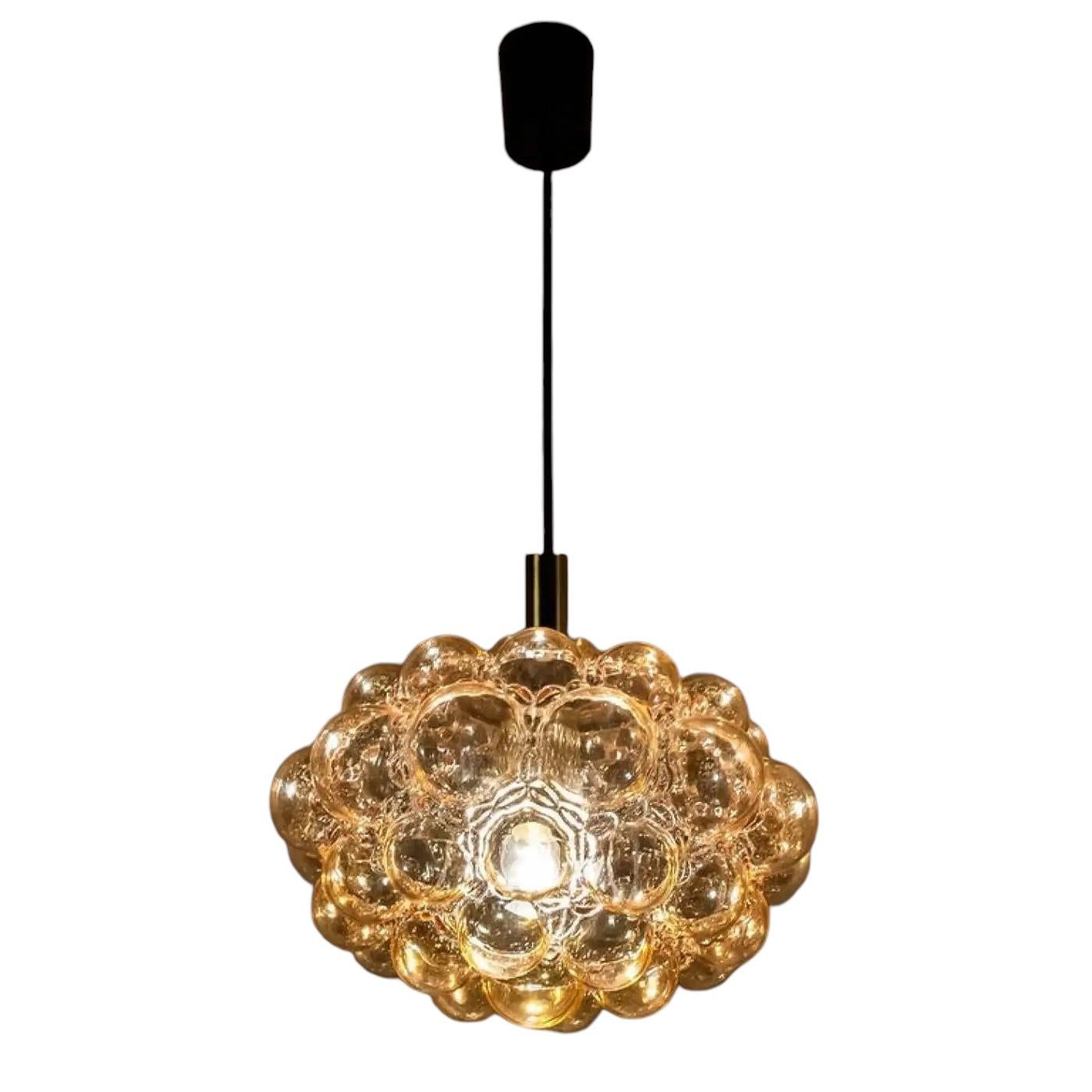Pair Large Bubble Glass Pendelleuchten von Helena Tynell, Limburg, Deutschland 1960s im Angebot 8
