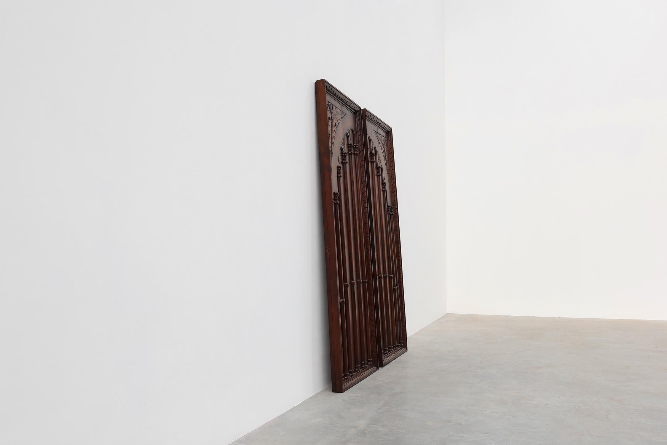 Paar große geschnitzte Wandpaneele aus portugiesischer Eiche, ca. 1850 im Angebot 2