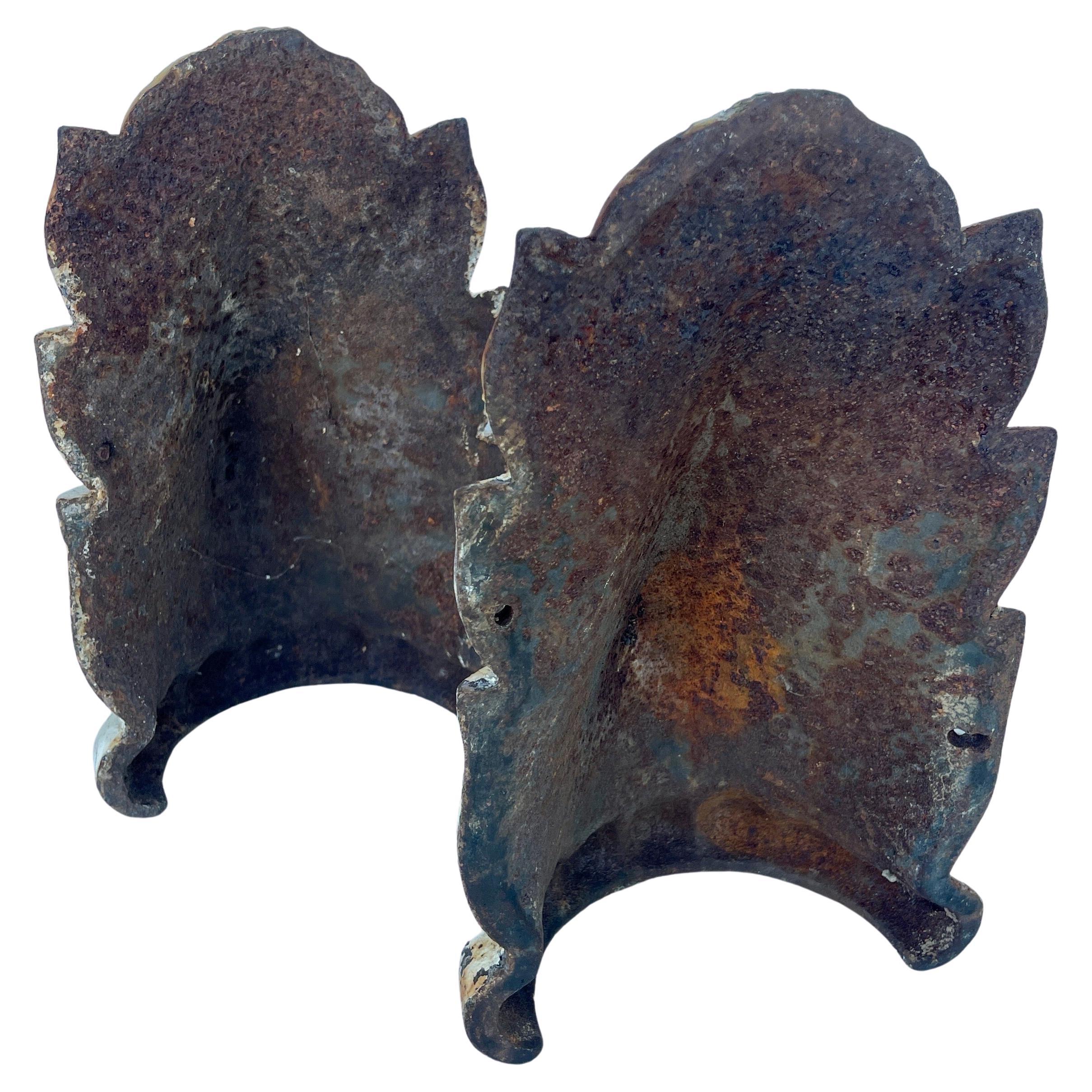 Pair Large Cast Iron Architectural Elements Bookends Sculptures For Sale 8