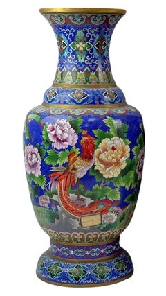 Pair Large Chinese Cloisonne Vases