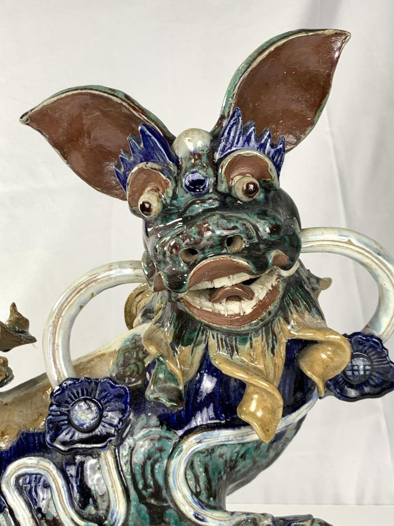 Pair Large Chinese Guardian Lions Qing Dynasty 19th Century For Sale at 1stDibs