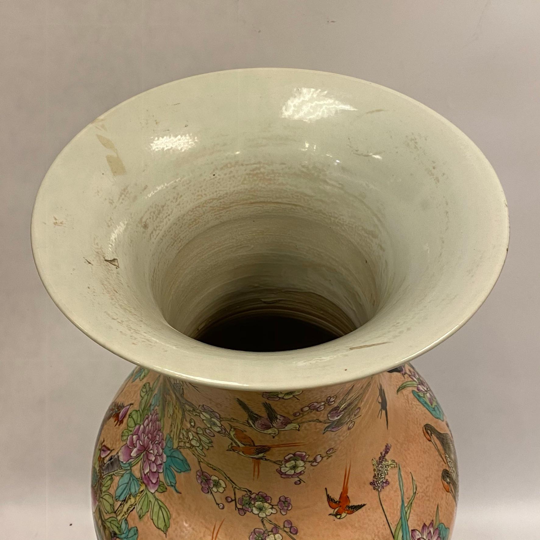 Pair Large Chinese Republic Period Porcelain Vases 4