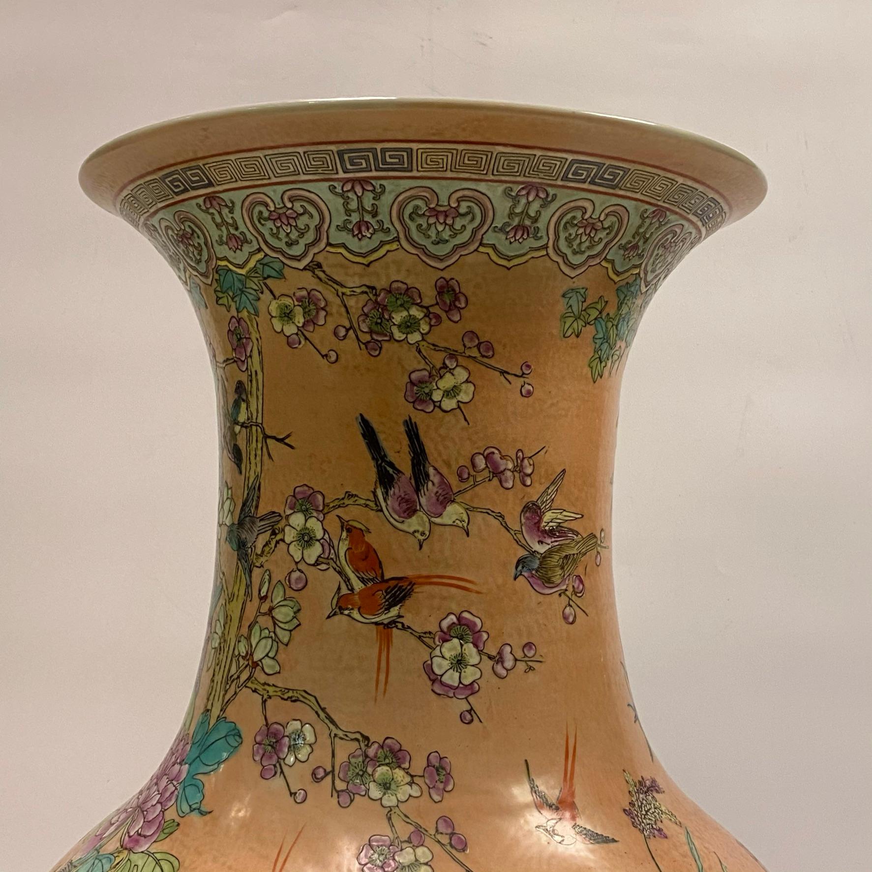 Pair Large Chinese Republic Period Porcelain Vases 6